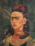 Frida Kahlo Self-Portrait with Monkey painting